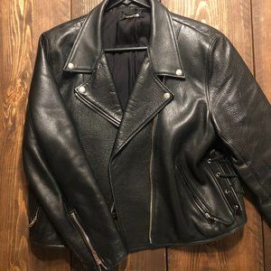 Reformation Leather Moto Jacket, Size L